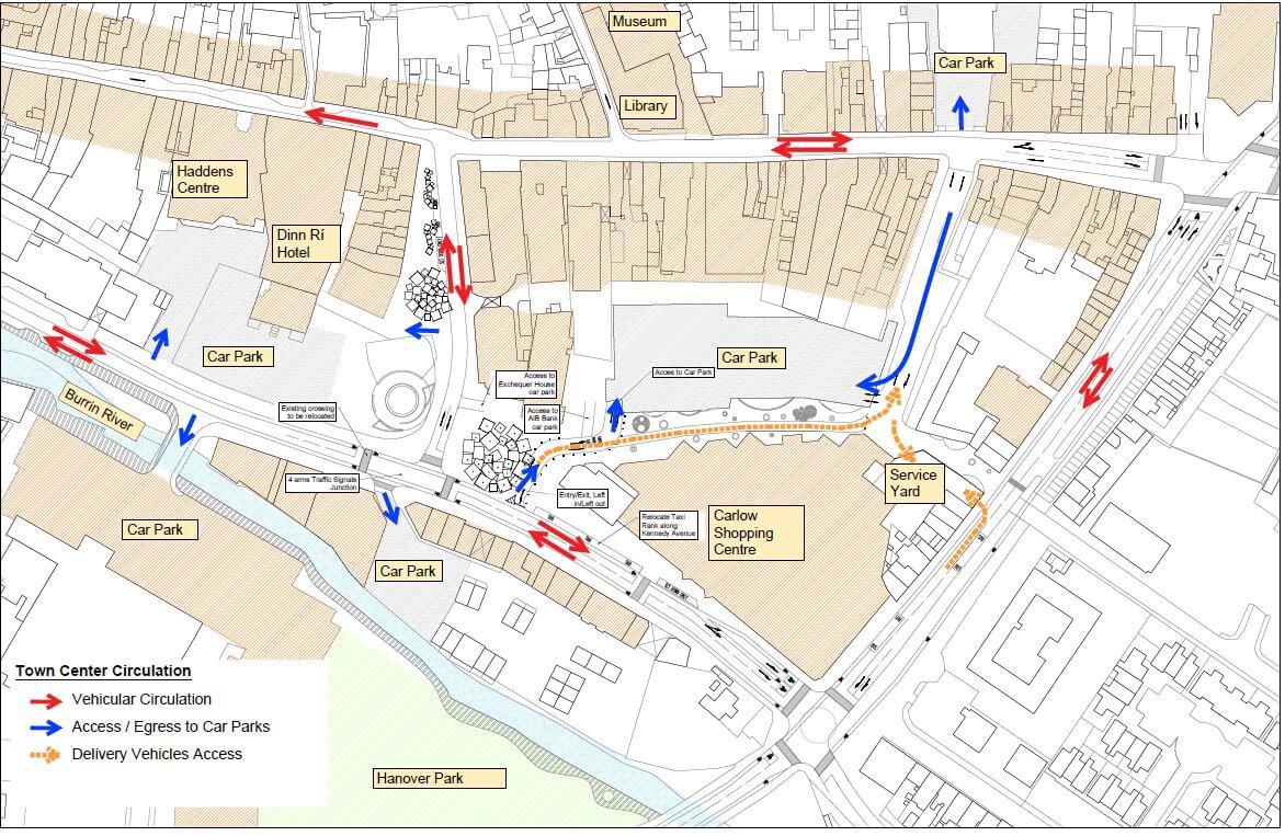 Map 4 Carlow Town Centre Circulation and Proposed Upgrades to